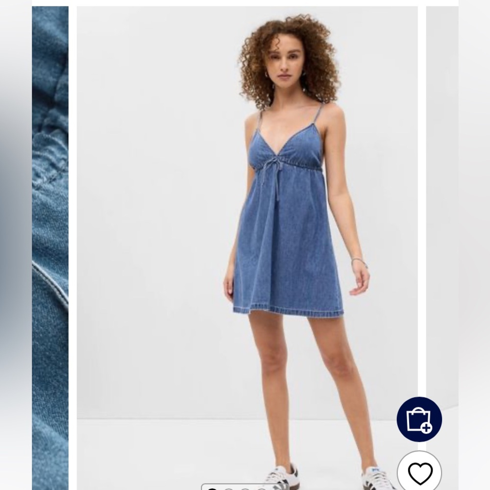 Gap Denim Tie-Front Sleeveless Mini Dress, Size Medium